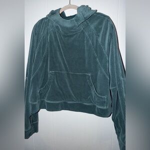 Lululemon Velour Ribbed Hoodie Teal Green Size L/XL